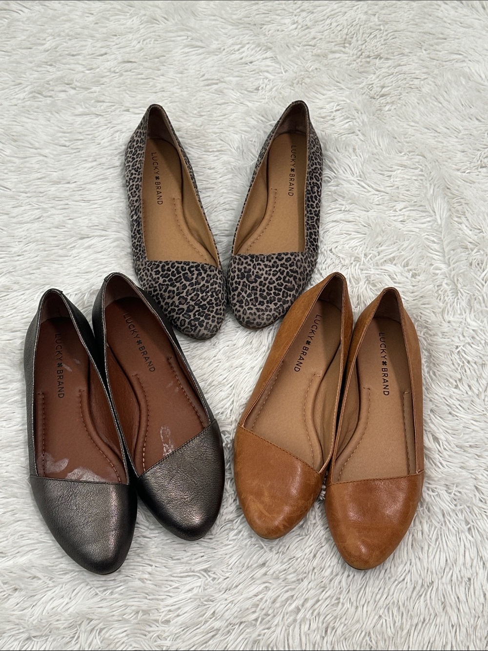 🚗 Bundle of 3 Lucky Brand Leather Flats